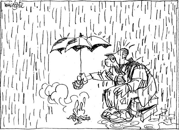 Mingote (ABC, 'Mingote y la lluvia', 09-04-2019)